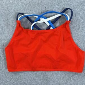 Boden Girls Strappy Bikini Swimsuit Top Size 11/12 Red White Blue Fourth of July